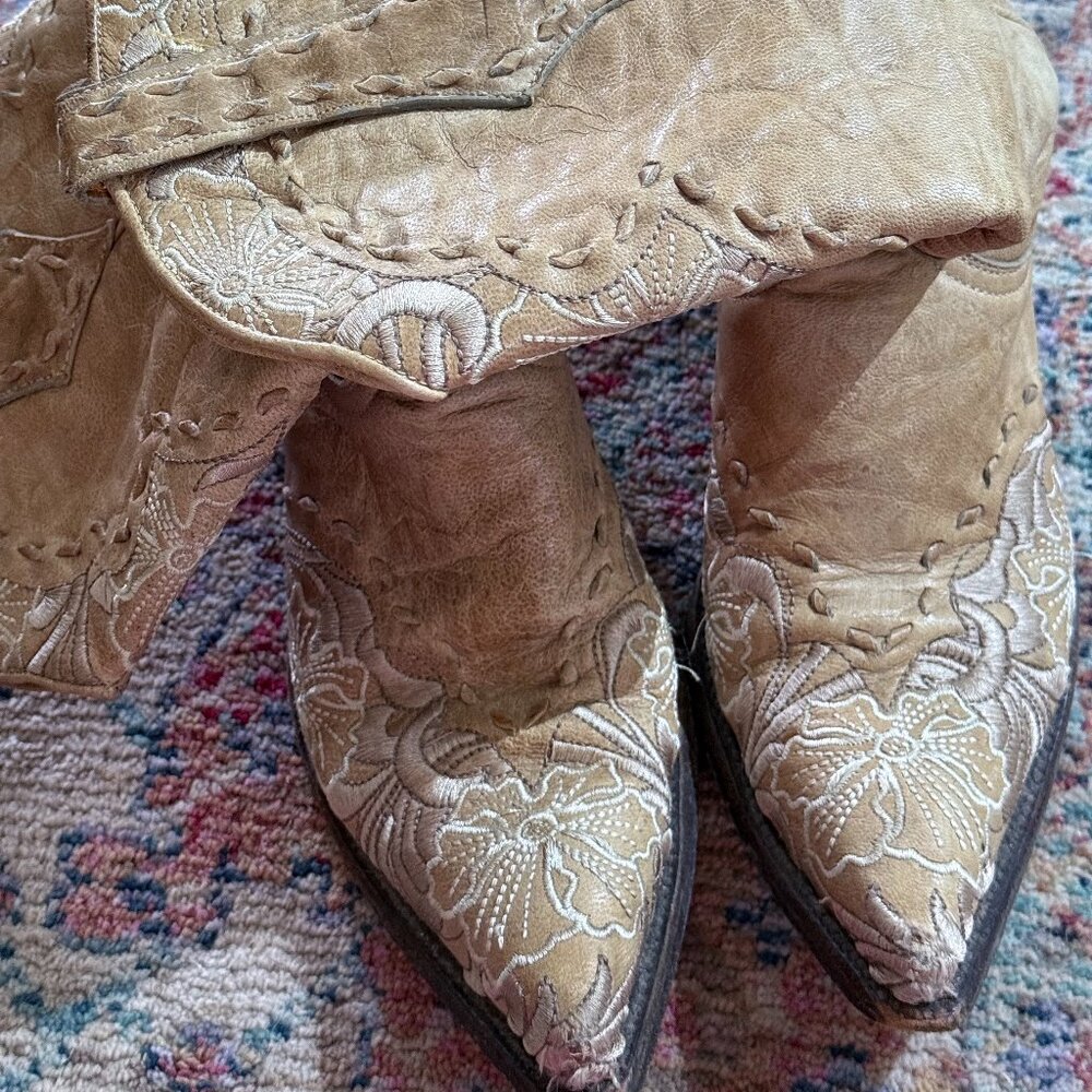 Old Gringo Erin Cowboy Boots Vesuvio Bone Size 8